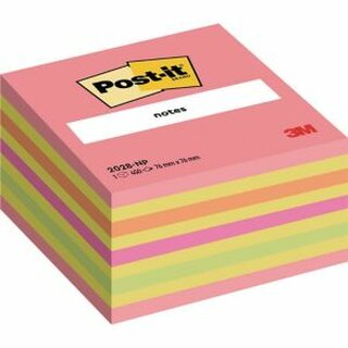 Haftnotiz-Wrfel 3M Post-it 2028NP, 76x76mm, 450 Blatt, pink