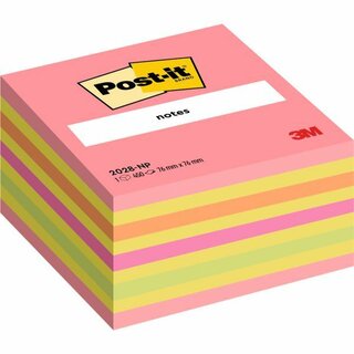 Haftnotiz-Würfel 3M Post-it 2028NP, 76x76mm, 450 Blatt, pink