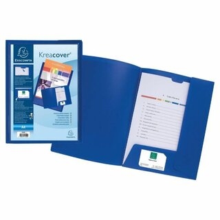 Prsentationsmappe Exacompta 43502E, Krea Cover, A4, blau, 10 Stck