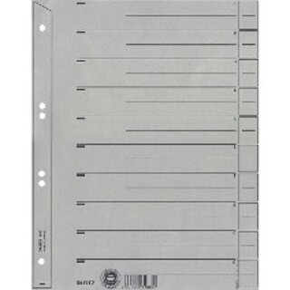 Trennblätter Leitz 6097, A4, für Hängeordner, grau, 100...