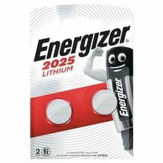 Batterie Energizer CR2025, Knopfzelle, 3 Volt, Lithium, 2 Stck