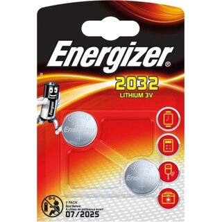 Batterie Energizer 624835, Knopfzelle, CR2032, 3 Volt, Lithium, 2 Stck