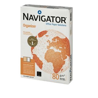 Kopierpapier Navigator Organizer, A4, 80g, 4fach gelocht, wei, 500 Blatt