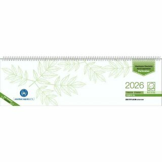 Zettler Tischquerkalender 136, 1W/2S, 36 x 10cm, grün,...