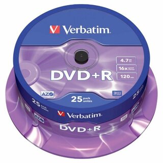 DVD+R Verbatim 43500, 4,7GB, Schreibgeschwindigkeit: 16x, Spindel, 25 Stck