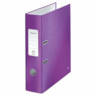 Ordner Leitz 1005 WOW, PP-kaschiert, A4, Rckenbreite: 80mm, violett metallic