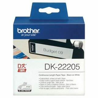 Endlos-Etiketten Brother DK22205, 62mm x 30,48m, weiß