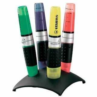 Textmarker Stabilo Luminator 71, Strichstärke: 2-5mm, farbig sortiert, 4er-Box