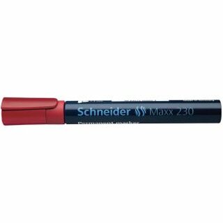 Permanentmarker Schneider Maxx 230, Rundspitze, Strichstrke: 1-3mm, rot