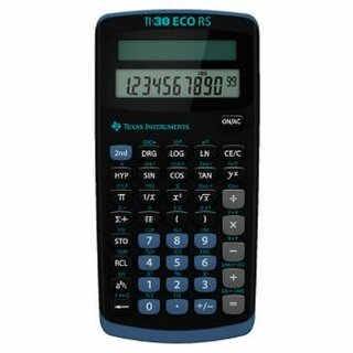 Taschenrechner Texas Instruments TI-30ECO RS, 10-stellig, Solarbetrieb, schwarz
