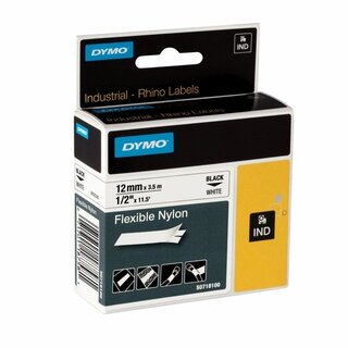 Dymo Rhinopro Nylonband 12 mm x 3,5 m Wei