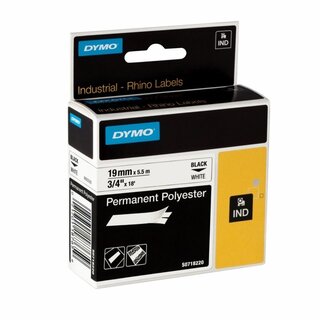 Dymo Rhinopro Band Perm. 19 mm x 5,5 m Wei