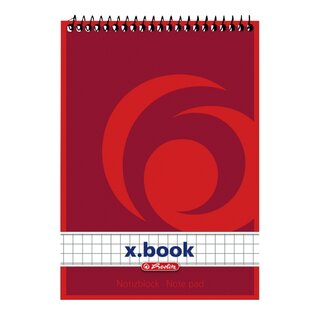 Spiralblock Herlitz 110635, A6, kariert, 50 Blatt