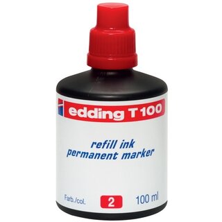 Nachflltusche edding T100, Inhalt: 100ml, rot