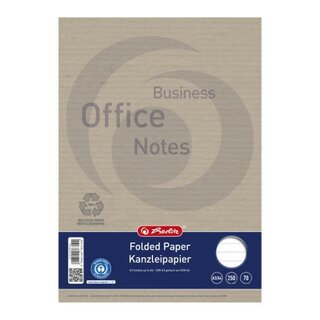 Kanzleipapier Herlitz 100050613, Recycling, A3/A4, liniert, 250 Blatt