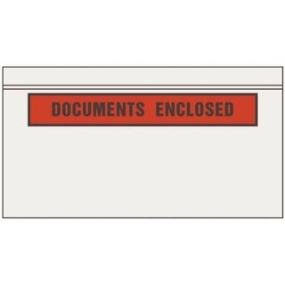 Begleitpapiertasche, DOCUMENTS ENCLOSED, sk, lange Seite...