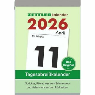 Zettler Abreißkalender 313 XXL, 1T/1S, Rückseite...