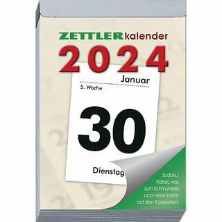 Zettler Abrei�kalender 313 XXL, 1T/1S, R�ckseite bedruckt, A6, 2027