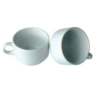 Kaffeetasse aus Porzellan, stapelbar, weiß, 6 Stück