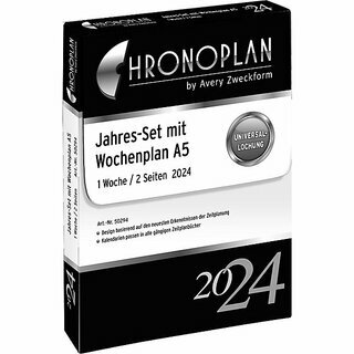 Chronoplan Jahresplaner 50296 Midi, 1W/2S, A5, Jahresset, 2026