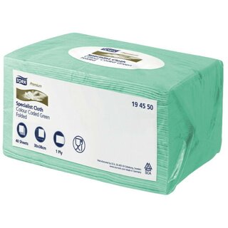 Vliestuch Tork Premium W8, 1lagig, grün, 40 Stück
