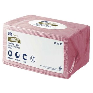 Vliestuch Tork Premium W8, 1lagig, rot, 40 Stück