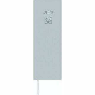 Zettler Tischkalender 808 UWS, 1T/1S, Vormerkbuch, 10,5x29,7 cm, anthrazit, 2026