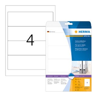 Ordner-Etiketten Herma 5095, kurz / breit, weiß, 100 Stück