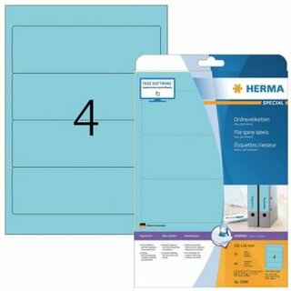 Ordner-Etiketten Herma 5098, kurz / breit, blau, 80 Stck