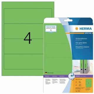 Ordner-Etiketten Herma 5099, kurz / breit, grün, 80 Stück