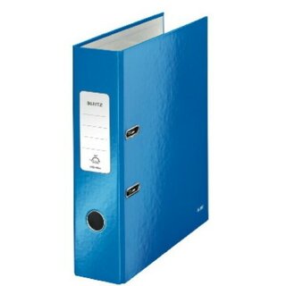 Ordner Leitz WOW 1005, PP-kaschiert, A4, Rckenbreite: 80mm, blau metallic