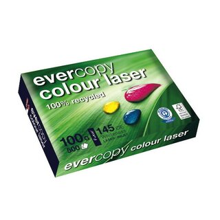 Farblaserpapier Evercopy 50022, Recycling, A4, 100g, 135er-Weie, 500 Blatt