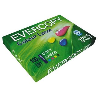 Farblaserpapier Evercopy 50024, Recycling, A3, 100g, 135er-Weie, 500 Blatt