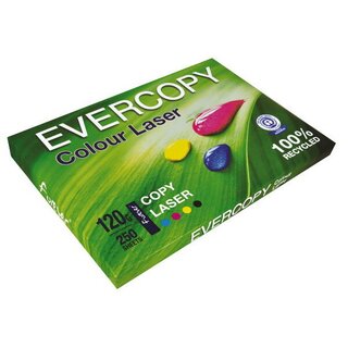 Farblaserpapier Evercopy 50029, Recycling, A3, 120g, 135er-Weie, 250 Blatt