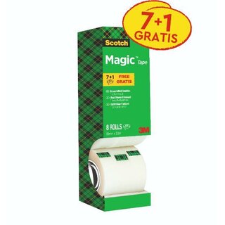 Klebefilm Scotch Magic 8-1933R8, 19 mm x 33 m, matt, 8 Rollen