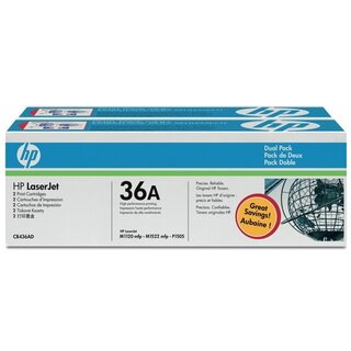 Toner HP CB436AD, Reichweite: 2.000 Seiten, schwarz, 2 Stck