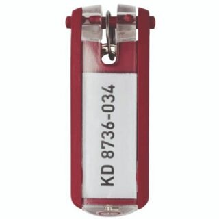 DURABLE Schlsselanhnger Key Clip 195703, Kunststoff, rot, 6 Stck