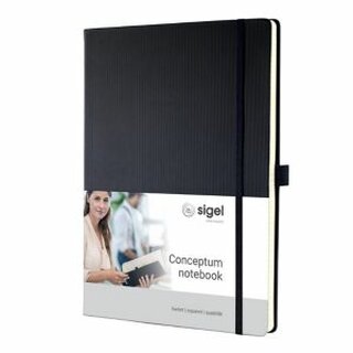 Notizbuch Sigel Conceptum CO111, A4, kariert, Hardcover, 194 Seiten, schwarz