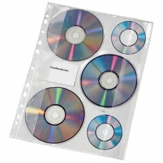 CD/DVD-Abhefthlle Veloflex 4359000, fr 3 CD/DVD, transparent, 10 Stck