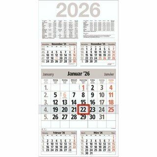 Bhner 5-Monatskalender TAKE FIVE M5TF, 5M/1S, 30 x 59 cm, 2026