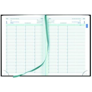 G�ss Buchkalender 58064, 1T/2S, Tucson, A4, 21 x 29,7cm, schwarz, 2027