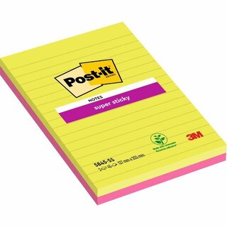 Haftnotizen Post-it Super Sticky 5845SSEU, 127 x 203 mm, 2 Blcke  45 Blatt