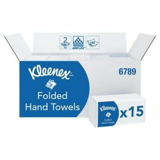 Falthandtuch Kleenex 6789, 2-lagig, Airflex, 15 Bndel mit 186 Tchern