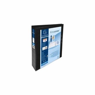 Ringbuch Exacompta 51843NE, Kreacover, DIN A4+, 4-Ring, 40 mm, schwarz