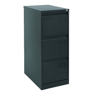 Hängeregistraturschrank Bisley, 3 Schübe, einbahnig, schwarz
