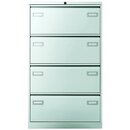 Hngeregistraturschrank Bisley, 4 Schbe, zweibahnig, silber