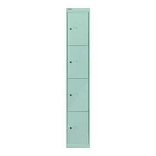 Schliefachschrank Bisley, 4 Fcher, Mae: 1.802 x 305 x 305mm, lichtgrau