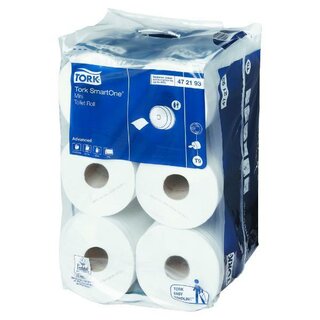 Toilettenpapier Tork 472193 Mini Smartone, 2-lagig, weiß,...