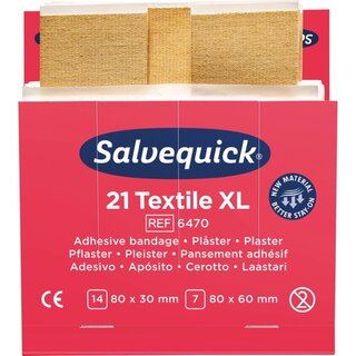 Pflasterstrips Salvequick 6470, extra gro, Mae: 80x30 und 80x60mm, 21 Stck