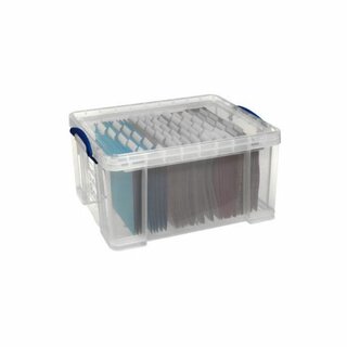 Ablagebox ReallyUseful 48C, aus PP, Mae: 610 x 400 x 315 mm, blau/transparent